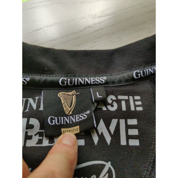 Guiness Embroidered Toucan Short Sleeve Rugby Polo Pull On Shirt Size Large - Picture 8 of 10